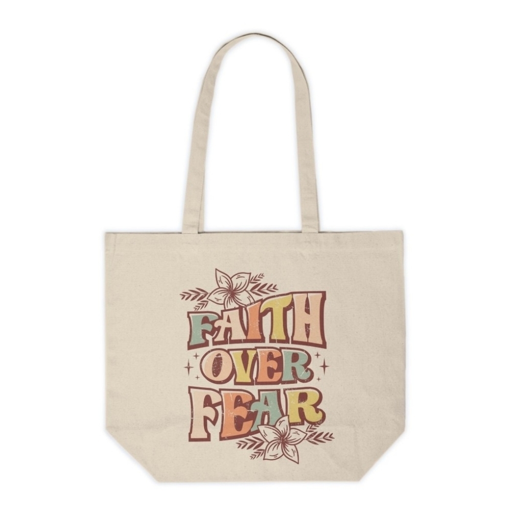 Faith Over Fear Custom Canvas Tote Bag